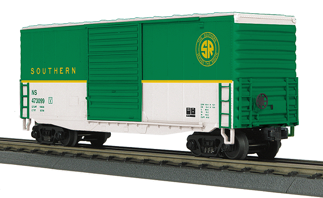 40' Hi-Cube Boxcar - 3-Rail - Ready to Run - RailKing(R) -- Norfolk Southern #473099 (Southern Railway Heritage, green, white)