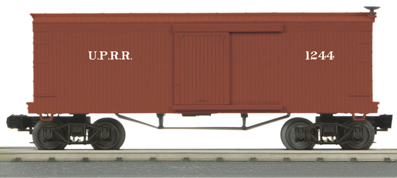 34' Wood Boxcar - 3-Rail - Ready to Run - RailKing(R) -- Union Pacific #1244 (Boxcar Red, white)