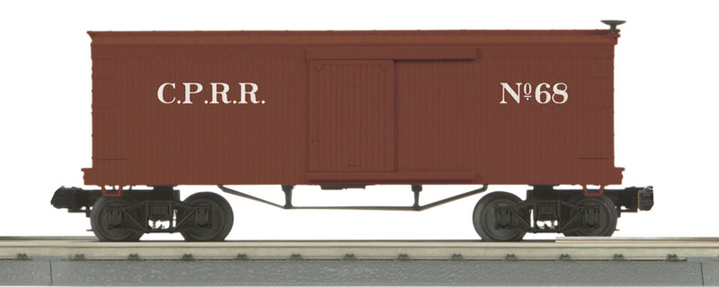34' Wood Boxcar - 3-Rail - Ready to Run - RailKing(R) -- Central Pacific #68 (Boxcar Red, white)