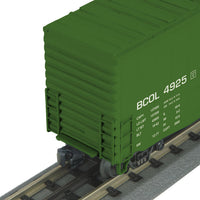 40' High-Cube Boxcar - 3-Rail - Ready to Run - RailKing(R) -- British Columbia Railway #4925 (green, yellow, white, Dogwood Logo)