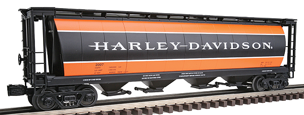 RailKing 4-Bay Cylindrical Hopper -- Harley-Davidson