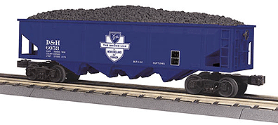 4-Bay Hopper - 3-Rail - Ready to Run - RailKing(R) -- Delaware & Hudson #6053 (blue, white, Bridge Line Logo)