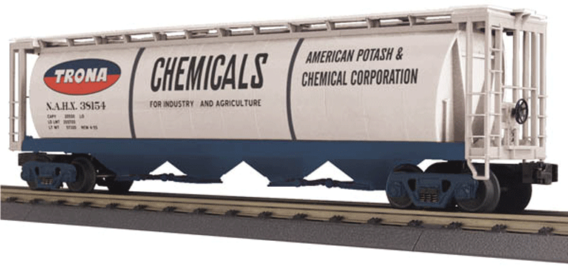 4-Bay Cylindrical Covered Hopper - 3-Rail - Ready to Run - RailKing(R) -- Trona