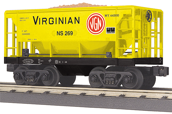 Ore Car - 3-Rail - Ready to Run - RailKing(R) -- Virginian #269 (NS Heritage Scheme, yellow, black, red)