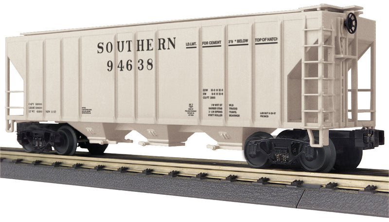 PS-2 Center-Discharge 3-Bay Covered Hopper - 3-Rail Ready to Run - RailKing(R) -- Southern Railway #94638 (gray, Cement Markings)