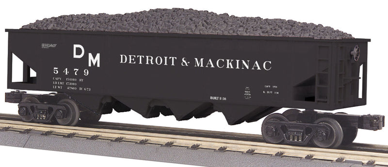 4-Bay Open Hopper w/Load - 3-Rail - Ready to Run - RailKing(R) -- Detroit & Mackinac #5479 (black)