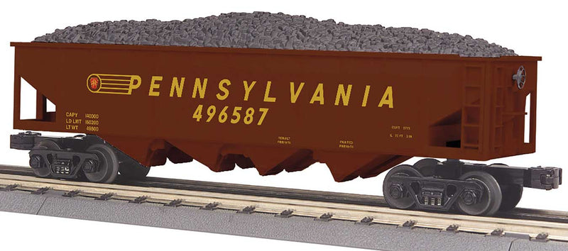 4-Bay Hopper - 3-Rail Ready to Run - RailKing -- Pennsylvania Railroad