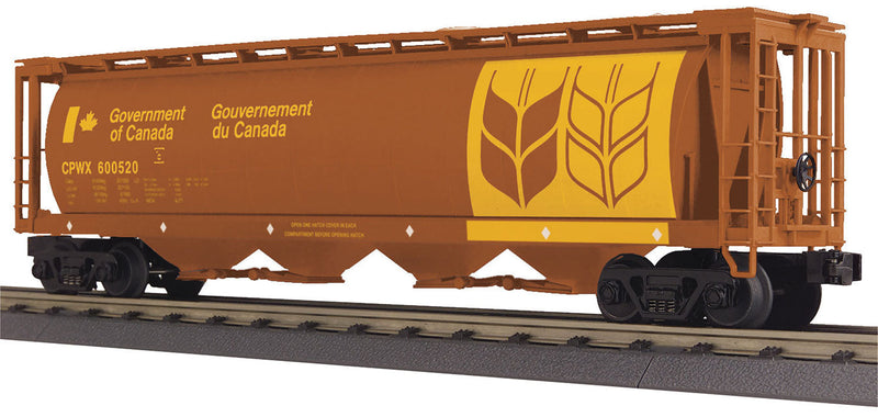 Canadian Cylindrical Covered Hopper - 3-Rail - Ready To Run -- Canadian Wheat-1