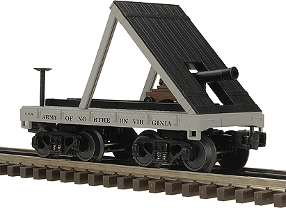 RailKing 19th Century Flatcar w/Cannon -- Confederate Army "Army Of Northern Virginia"