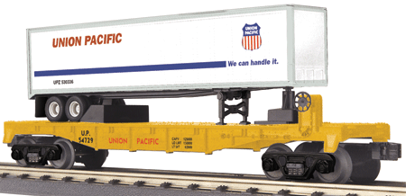 RailKing Flatcar w/Trailer -- Union Pacific