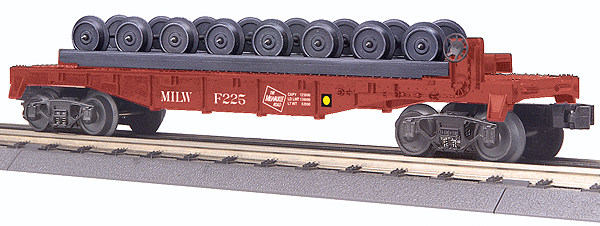 RailKing Flatcar w/Wheel Set -- Milwaukee Road