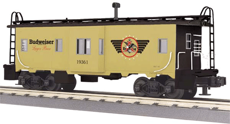 RailKing Bay Window Caboose -- Budweiser