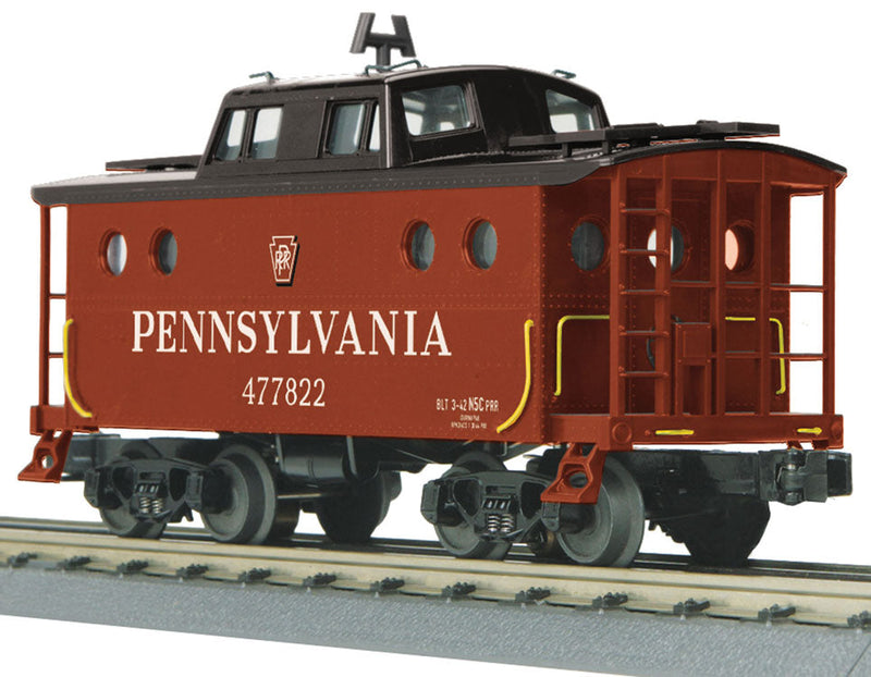 RailKing N5c Steel Caboose - 3-Rail - Ready to Run -- Pennsylvania Railroad #477822 (Tuscan, Shadow Keystone)