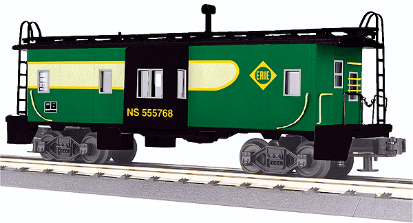 Bay Window Caboose w/Light - 3-Rail - Ready to Run - RailKing(R) -- Norfolk Southern #555768 (Erie Heritage Scheme, 2-Tone Green)