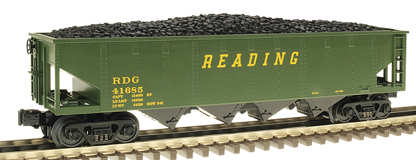 RailKing Hopper Car w/Operating Coal Load -- Reading