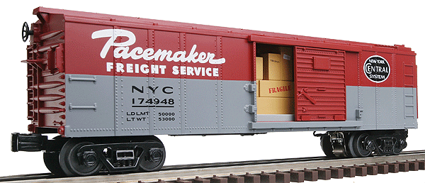 RailKing Operating Boxcar w/Signalman -- New York Central