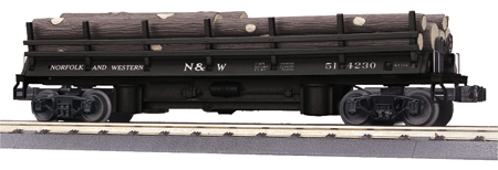 RailKing Operating Log Dump Car -- Norfolk & Western