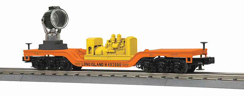 Operating Searchlight Car - 3-Rail - Ready to Run - RailKing(R) -- Long Island #492000 (orange)