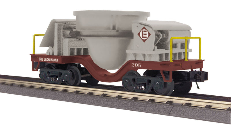 Slag Car - 3-Rail - Ready to Run - RailKing(R) -- Erie Lackawanna #205 (gray, maroon)