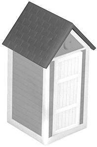 RailKing Out House -- Gray & White-1