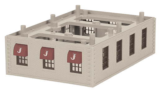 RailKing Railtown City Building w/Fire Escape Single Story Addition -- Jahn's Ice Cream