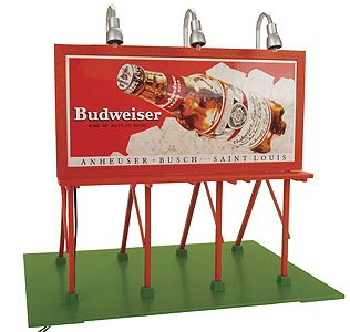 RailKing Lighted Billboard -- Budweiser