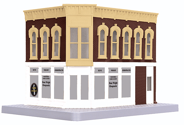 RailKing Ilene Wright Chiropractic Corner Building w/Blinking Sign