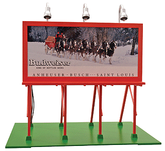 RailKing Railtown Lighted Billboard -- Budweiser