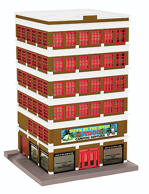 RailTown Down By The River Outdoor Store 6-Story Department Store -- 9-3/8 x 9-3/8 x 15-7/8"