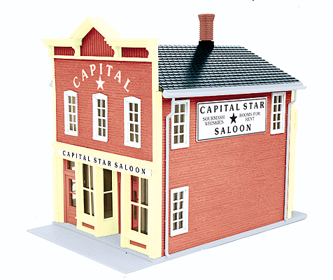 RailTown Capital Star Saloon 2-Story Hotel Building -- 6-1/2 x 8 x 8-5/8"
