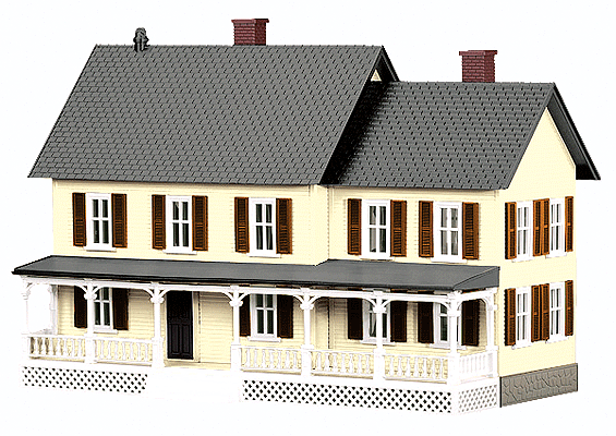 #4 Country House -- Tan w/Dark Brown Shutters