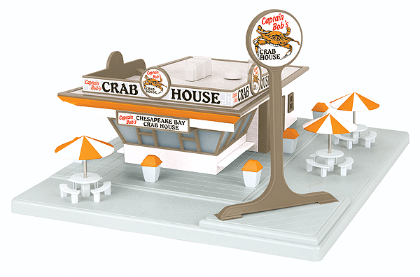 RailKing(R) Fast Food Restaurant Stand w/Light - Assembled -- Captain Bob's Crab House 14-1/2 x 12 x 7-1/2"  36.8 x 30.5 x 19.1cm