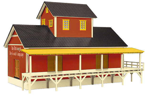 Dry Goods Transfer Warehouse - Pittsburgh Dry Goods Co. -- Assembled - 13-1/2 x 8-1/4 x 9-1/8"  34.3 x 21 x 23.2cm