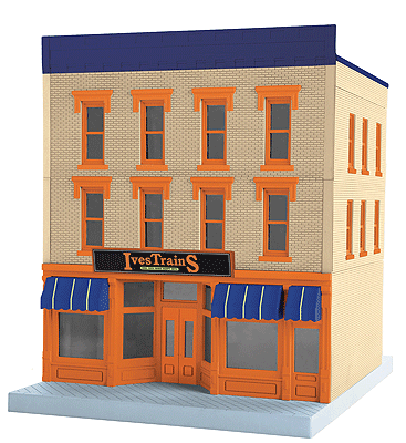 RailKing(R) Ives Trains 3-Story Building #1 w/Lights - Assembled -- 8-1/4 x 10 x 10-1/8"  21 x 25.4 x 25.7cm