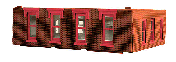 City Building 1 Single Story Addition - RailKing(R) -- Kit - Pennsylvania (brown, red) 8-1/4 x 10 x 2-3/8"  21 x 25.4 x 6cm