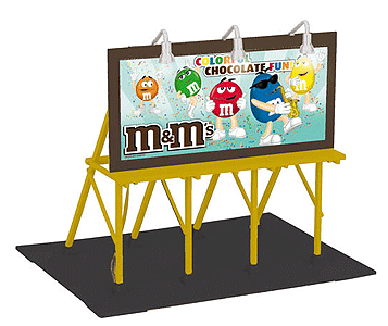 Lighted Billboard - RailKing -- M&M's