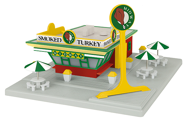Fast Food Restaurant Stand - RailKing(R) -- Assembled - Midway Smoked Turkey 14-1/2 x 12 x 7-1/2"   36.8 x 30.5 x 19cm