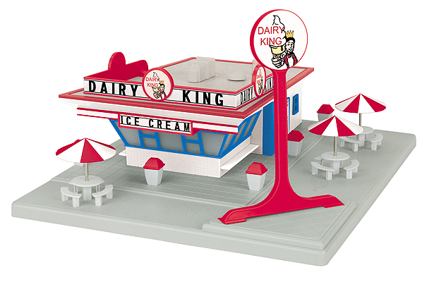 Dairy King Fast Food Restaurant Stand - RailKing(R) -- Assembled - 14-1/2 x 12 x 7-1/2" 36.8 x 30.5 x 19cm