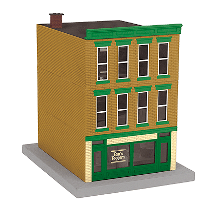 Tom's Toggery 3-Story City Building #1 - RailKing(R) -- Assembled - 8-1/4 x 10 x 10-1/8"  21 x 25.4 x 25.7cm