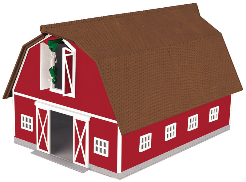 RailKing Structure -- Barn (red, white; Brown Roof)