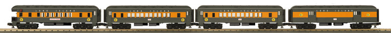 4-Car Madison O-27 Heavyweight Set - 3-Rail - Ready to Run - Rugged Rails -- Long Island (gray, orange)