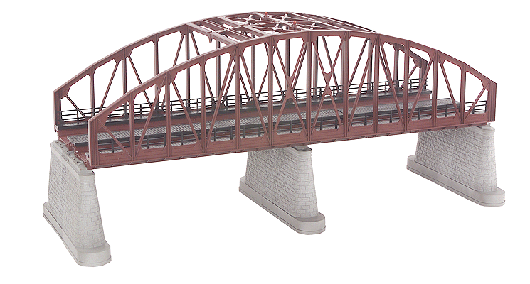 RealTrax 2-Track Steel Arch Bridge -- Rust