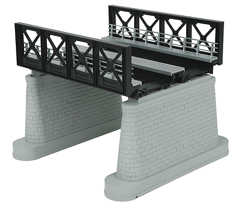 RealTrax(R) Double-Track Girder Bridge - Assembled -- Black 12-3/8 x 10-15/16 x 9-1/16"  31.4x27.8x23cm (Fits all O Track Systems-1