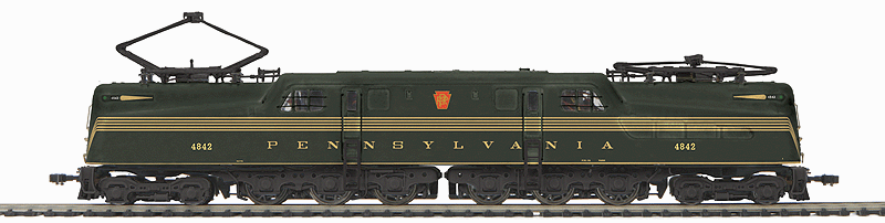 Electric GG1 w/Proto-Sound 3E+, DCC & Operating Pantographs -- Pennsylvania Railroad #4842 (5-Stripe, Brunswick Green)