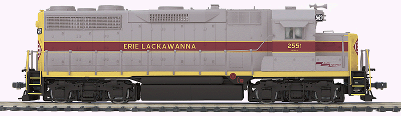 EMD GP35 - Proto-Sound 3.0 & DCC Equipped -- Erie Lackawanna #2551 (gray, maroon, yellow)