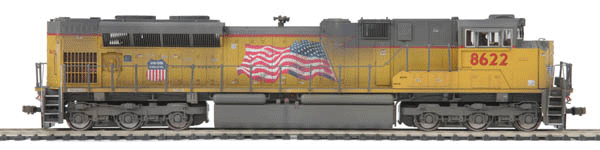 Diesel EMD SD70ACe - Proto Sound 3.0 & DCC Equipped -- Union Pacific #8622 (Armour Yellow, gray, Large Flag, Building America Logo)