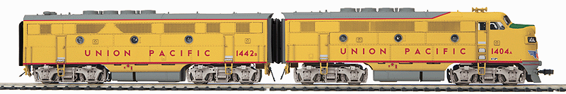 EMD F3 AB Set w/Proto-Sound 3.0 & DCC -- Union Pacific #1404A & 1442B (Armour Yellow, gray)