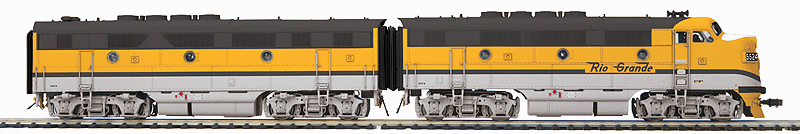 EMD F3 AB Set w/Proto-Sound 3.0 & DCC -- Denver & Rio Grande Western #5524 & 5523 (Aspen Gold, silver, black, Single