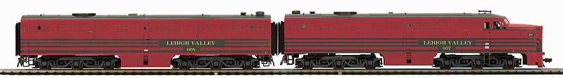Alco PA1/PB1 Set Marklin 3-Rail w/Proto-Sound 3E+ & DCC (CANCELLED PROJECT) -- Lehigh Valley #607 & 608 (Cornell Red, black)
