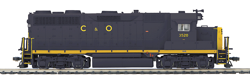 EMD GP35 w/Proto-Sound 3.0 & DCC -- Chesapeake & Ohio #3520 (blue, yellow, C&O on Hood)